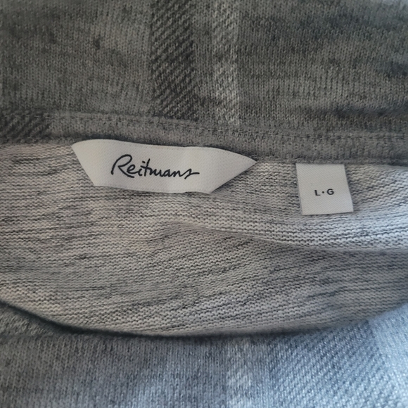 Reitmans Grey Plaid Patterned Turtleneck Sweater L - Picture 3 of 6